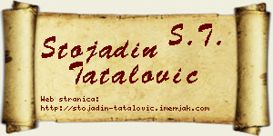Stojadin Tatalović vizit kartica